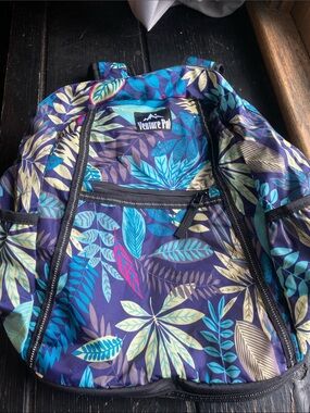 Women's Purple Tropical Print Backpack